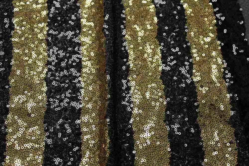 FIESTA Striped Sequin Fabric on Mesh Material ,2-Way Stretch, 52 Inch. In Width, | Home Decor