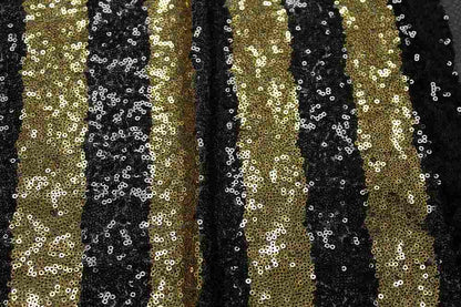 FIESTA Striped Sequin Fabric on Mesh Material ,2-Way Stretch, 52 Inch. In Width, | Home Decor