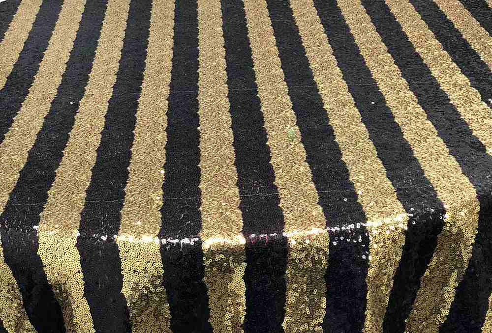 FIESTA Striped Sequin Fabric on Mesh Material ,2-Way Stretch, 52 Inch. In Width, | Home Decor