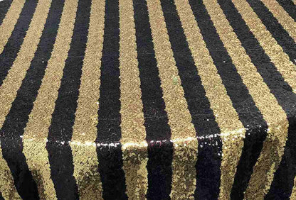 FIESTA Striped Sequin Fabric on Mesh Material ,2-Way Stretch, 52 Inch. In Width, | Home Decor