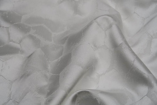 White Frontier Jacquard Fabric - Fabrics Star