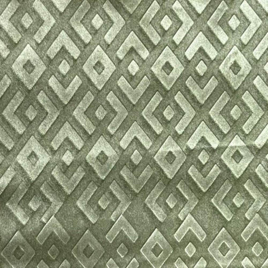 Olive Gate Brocade Velvet Fabric - Fabrics Star