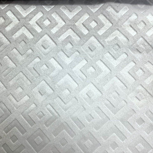 White Gate Brocade Velvet Fabric - Fabrics Star