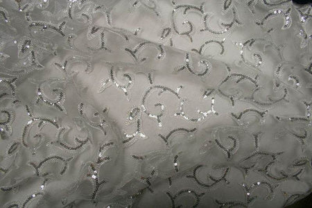 GISELLE Embroidered Sheer Fabric, 58 Inch. in Width - Fabrics Star