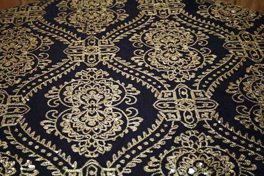 black-silver GLITTER Sequin Fabric - Fabrics Star