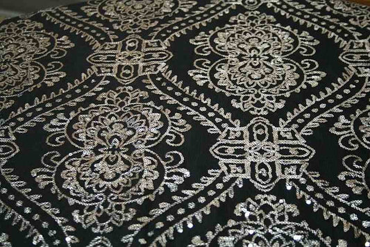 white-silver GLITTER Sequin Fabric - Fabrics Star
