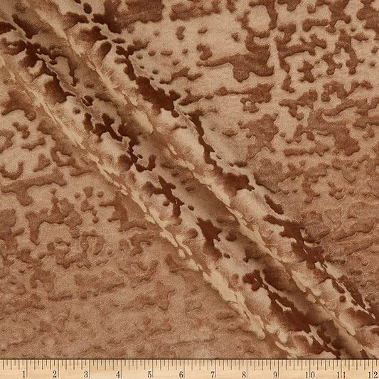 Gold Abstract Crushed Velvet Fabric - Fabrics Star