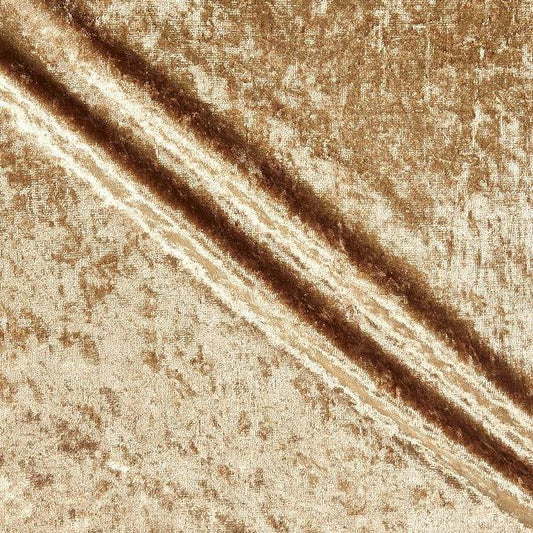 Gold Shiny Crushed Velvet Fabric - Fabrics Star