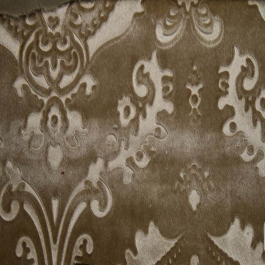 Cafe Brocade Damask Velvet Fabric - Fabrics Star
