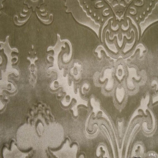 Sand Brocade Damask Velvet Fabric - Fabrics Star
