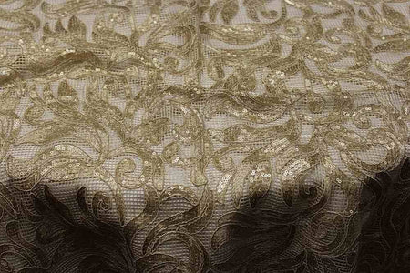LANCHASTER Lace Sequin Fabric, 54 Inch. in Width - Fabrics Star