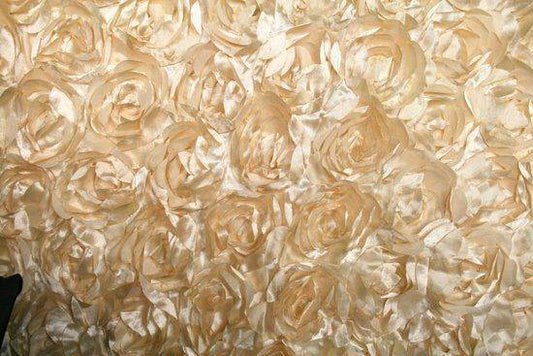 beige LOVEABLE Embroidered Taffeta Fabric - Fabrics Star