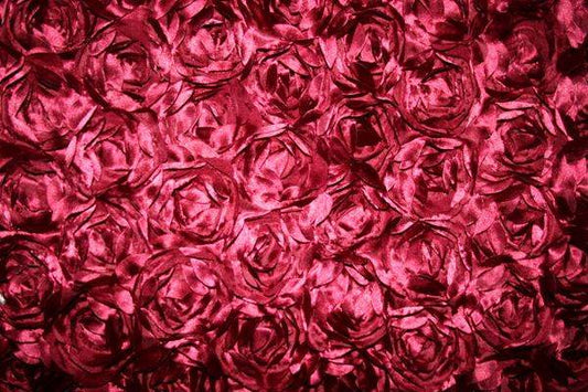 burgundy LOVEABLE Embroidered Taffeta Fabric - Fabrics Star