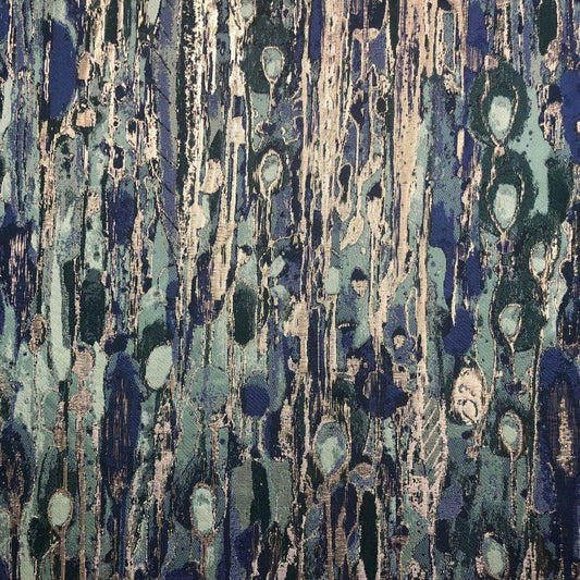 Green LYNN Jacquard Print Metallic Fabric - Fabrics Star