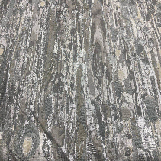 Silver LYNN Jacquard Print Metallic Fabric - Fabrics Star