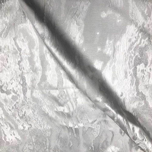 White Mahwah Metallic Marbleized Fabric - 54 Inch. in Width Fabric - Fabrics Star