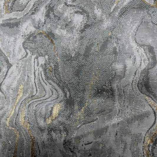 Grey MILANO Jacquard Print Metallic Marbleized Fabric - Fabrics Star