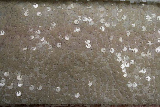 ivory Milton Taffeta Sequin Fabric - Fabrics Star