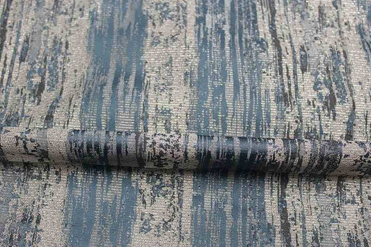 blue MINIRAL Jacquard Metallic Fabric - Fabrics Star