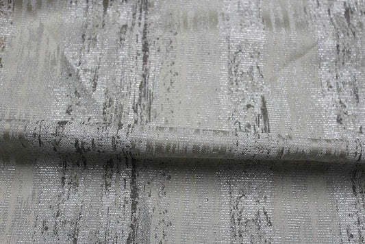 silver MINIRAL Jacquard Metallic Fabric - Fabrics Star