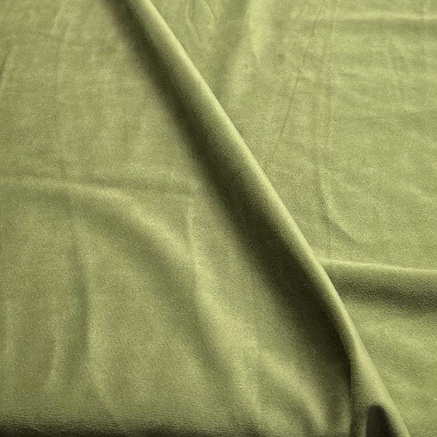 Olive Soft Velvet Fabric - Fabrics Star