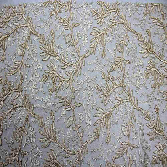 Natural OMAHA Glitter Embroidered Mesh Fabric. Lace Netting Material 53 Inch in Width Fabric - Fabrics Star