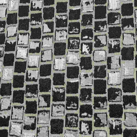 Onyx PATIO Jacquard Print Metallic Fabric - Fabrics Star