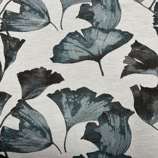 Light Blue POPPY Jacquard Tulip Print Tapestry Fabric - Fabrics Star