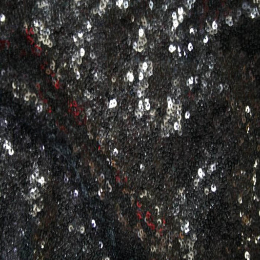 Black QUINCY Sequin Fabric on Mesh Material Fabric - Fabrics Star