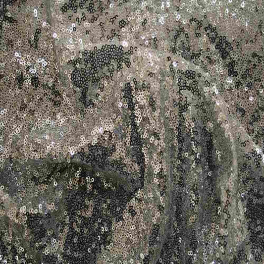 Silver QUINCY Sequin Fabric on Mesh Material Fabric - Fabrics Star