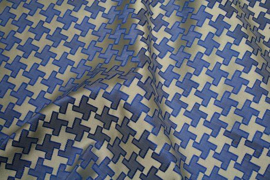 blue RATTLE Jacquard Fabric - Fabrics Star