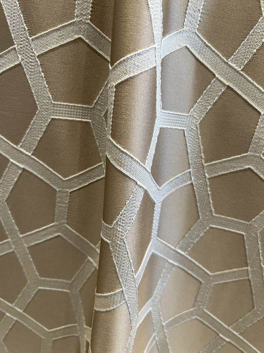 taupe SAPPHIRE Jacquard Fabric - Fabrics Star