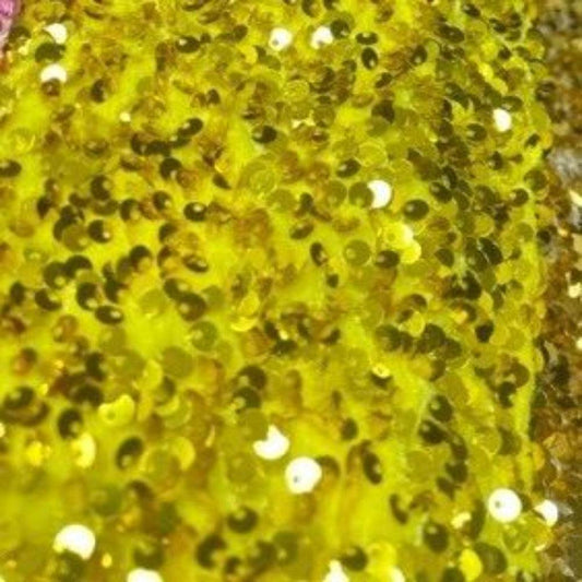 Maize Stretch Velvet Sequin Fabric - Fabrics Star