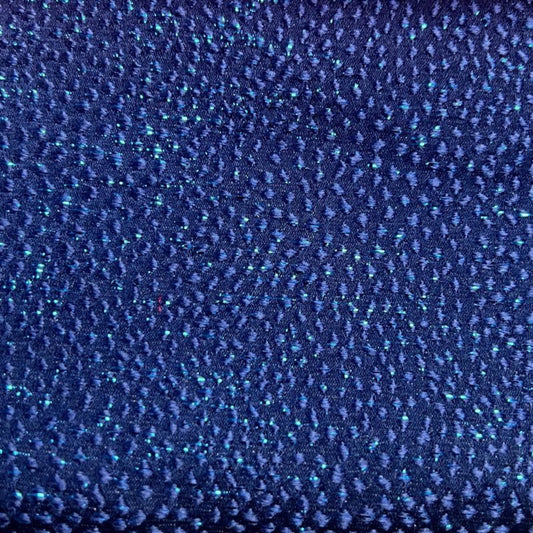 Deep Navy Sparkle Metallic Jacquard Fabric - Fabrics Star