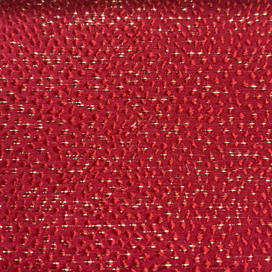 Red Sparkle Metallic Jacquard Fabric - Fabrics Star