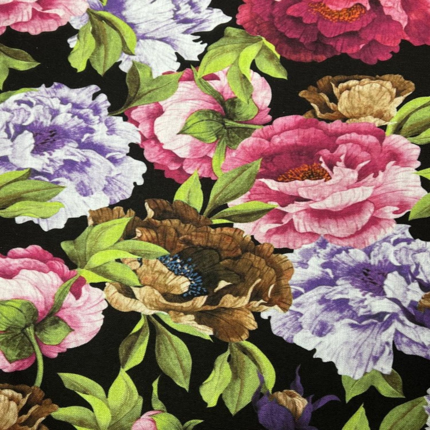 SPRING GARDEN Floral Digital Print Fabric - Cotton Hand - 58 Inch. in Width, | Home Decor