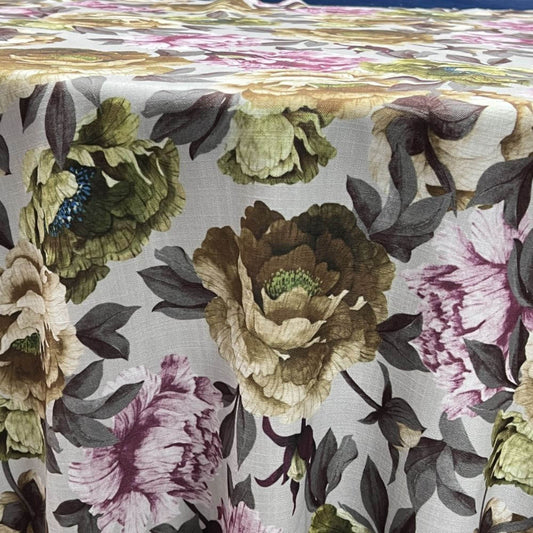 Purple/Green SPRING GARDEN Floral Digital Print Fabric - Cotton Hand - 58 Inch. in Width Fabric - Fabrics Star