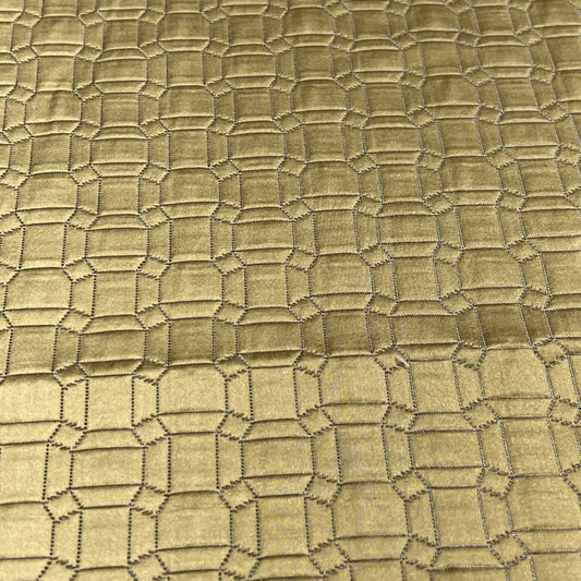 Gold Square Jacquard Fabric - Fabrics Star