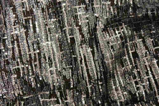 black-silver STANLEY Mesh Sequin Fabric - Fabrics Star