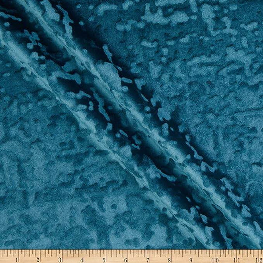 Seafoam Abstract Crushed Velvet Fabric - Fabrics Star