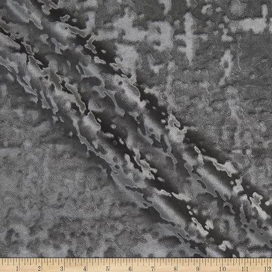 Silver Abstract Crushed Velvet Fabric - Fabrics Star