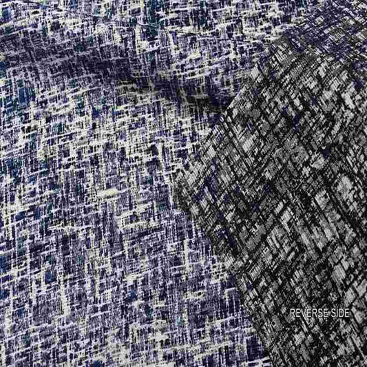 Navy Textura Jacquard Fabric - Fabrics Star