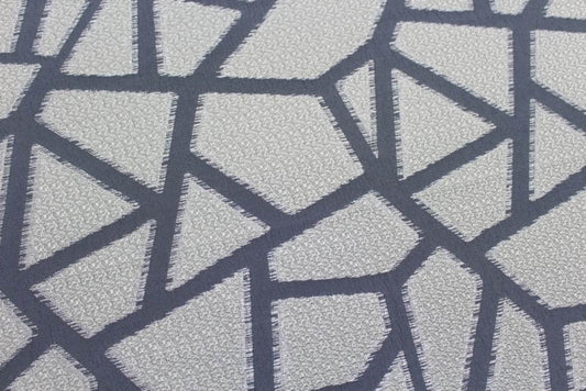 Delft Triangle Metallic Jacquard Fabric - Fabrics Star