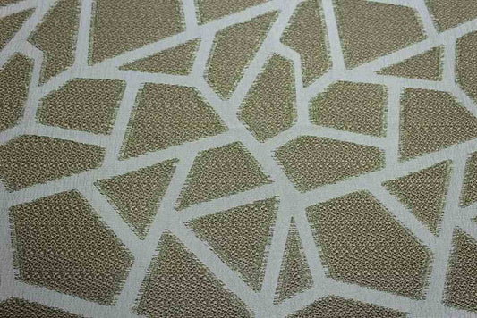 Gold Triangle Metallic Jacquard Fabric - Fabrics Star