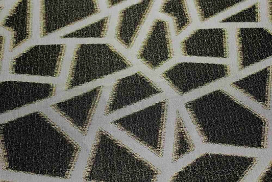 Midnight Triangle Metallic Jacquard Fabric - Fabrics Star