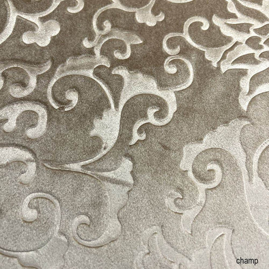 Champagne Brocade Velvet Fabric by the Yard — 72 inch wide embossed velvet — Vails Collection — Fabrics Star