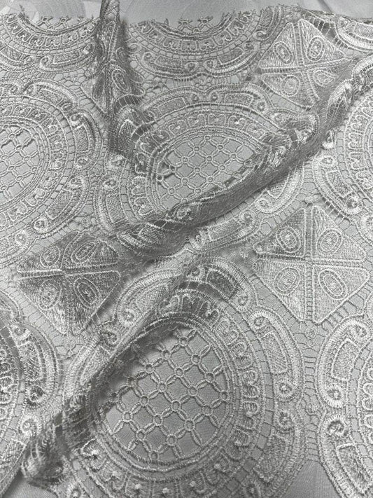 white-1 VENICE Lace Fabric - Fabrics Star