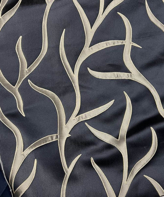 Black Vine tree Jacquard Fabric - Fabrics Star