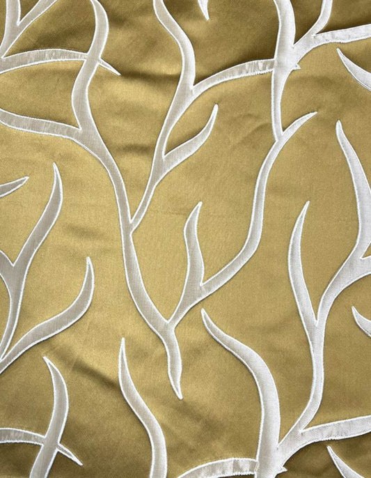 Gold Vine tree Jacquard Fabric - Fabrics Star
