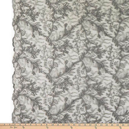 OMAHA Glitter Embroidered Mesh Fabric. Lace Netting Material 53 Inch in Width | Home Decor - Fabrics Star